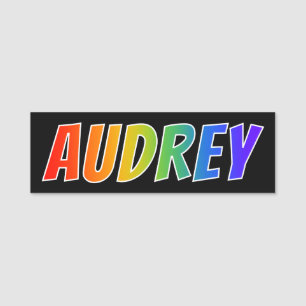 First Name "AUDREY": Fun Rainbow Coloring Name Tag