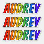 [ Thumbnail: First Name "Audrey" W/ Fun Rainbow Coloring Sticker ]