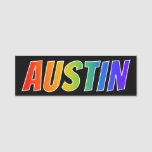 [ Thumbnail: First Name "Austin": Fun Rainbow Coloring Name Tag ]
