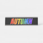[ Thumbnail: First Name "Autumn": Fun Rainbow Coloring Desk Name Plate ]