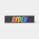 [ Thumbnail: First Name "Ayden": Fun Rainbow Coloring Desk Name Plate ]