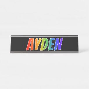 First Name "AYDEN": Fun Rainbow Coloring Desk Name Plate