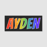 [ Thumbnail: First Name "Ayden": Fun Rainbow Coloring Name Tag ]