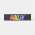 [ Thumbnail: First Name "Bailey": Fun Rainbow Coloring Desk Name Plate ]