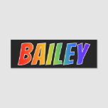 [ Thumbnail: First Name "Bailey": Fun Rainbow Coloring Name Tag ]