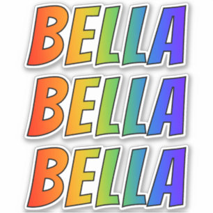First Name "BELLA" w/ Fun Rainbow Coloring Sticker