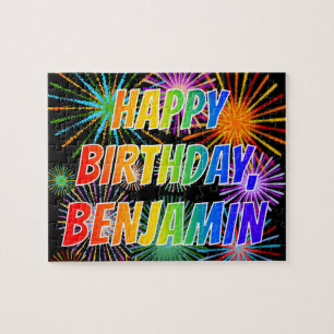 First Name "BENJAMIN", Fun "HAPPY BIRTHDAY" Jigsaw Puzzle