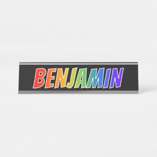 First Name BENJAMIN Fun Rainbow Coloring Desk Name Plate