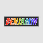 [ Thumbnail: First Name "Benjamin": Fun Rainbow Coloring Name Tag ]