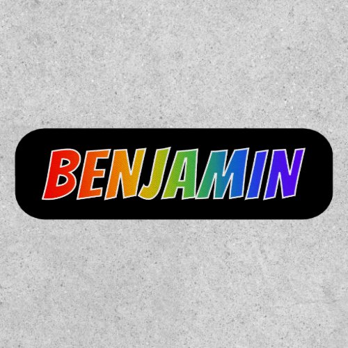 First Name BENJAMIN  Fun Rainbow Coloring Patch