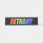 [ Thumbnail: First Name "Bethany": Fun Rainbow Coloring Desk Name Plate ]