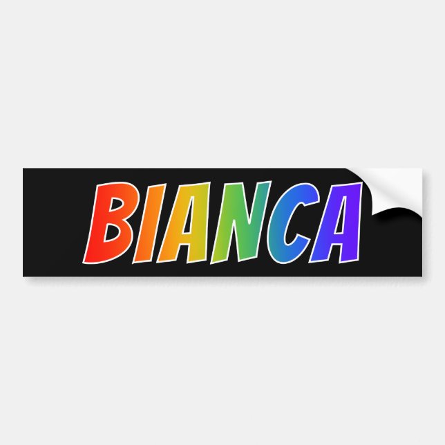 First Name "BIANCA": Fun Rainbow Coloring Bumper Sticker (Front)