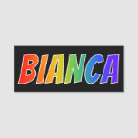 [ Thumbnail: First Name "Bianca": Fun Rainbow Coloring Name Tag ]
