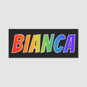 First Name "BIANCA": Fun Rainbow Coloring Tag
