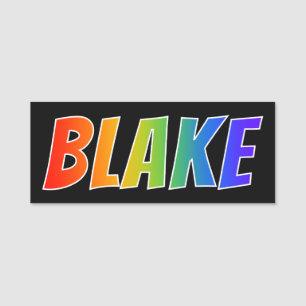 First Name "BLAKE": Fun Rainbow Coloring Tag