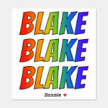 [ Thumbnail: First Name "Blake" W/ Fun Rainbow Coloring Sticker ]
