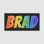 [ Thumbnail: First Name "Brad": Fun Rainbow Coloring Name Tag ]