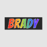 [ Thumbnail: First Name "Brady": Fun Rainbow Coloring Name Tag ]