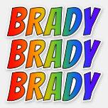 [ Thumbnail: First Name "Brady" W/ Fun Rainbow Coloring Sticker ]