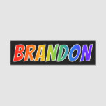 [ Thumbnail: First Name "Brandon": Fun Rainbow Coloring Name Tag ]