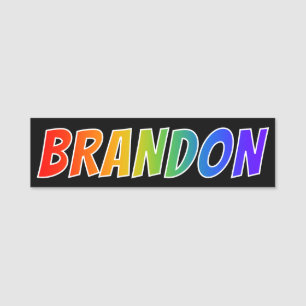 First Name "BRANDON": Fun Rainbow Coloring Tag
