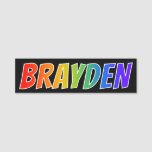 [ Thumbnail: First Name "Brayden": Fun Rainbow Coloring Name Tag ]