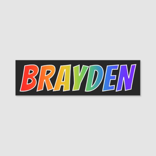 First Name BRAYDEN Fun Rainbow Coloring Name Tag
