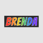 [ Thumbnail: First Name "Brenda": Fun Rainbow Coloring Name Tag ]