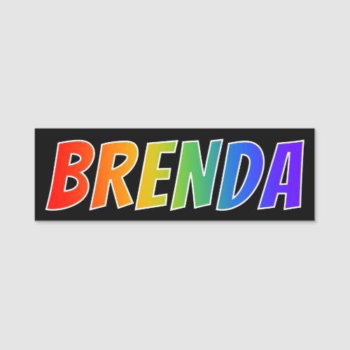 First Name BRENDA Fun Rainbow Coloring Name Tag