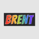 [ Thumbnail: First Name "Brent": Fun Rainbow Coloring Name Tag ]