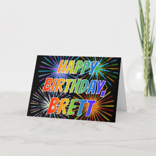 First Name "BRETT" Fun "HAPPY BIRTHDAY" Card