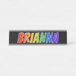 [ Thumbnail: First Name "Brianna": Fun Rainbow Coloring Desk Name Plate ]