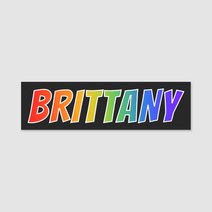 First Name Brittany Fun Rainbow Coloring Name Tag Zazzle Com