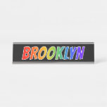 [ Thumbnail: First Name "Brooklyn": Fun Rainbow Coloring Desk Name Plate ]
