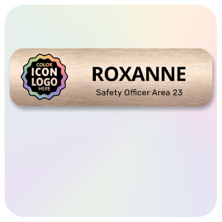 First Name Brushed Bronze Employee ID Tag
