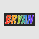 [ Thumbnail: First Name "Bryan": Fun Rainbow Coloring Name Tag ]
