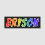 [ Thumbnail: First Name "Bryson": Fun Rainbow Coloring Name Tag ]