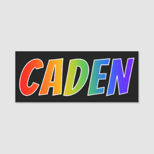 First Name "CADEN": Fun Rainbow Coloring Name Tag