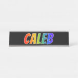 [ Thumbnail: First Name "Caleb": Fun Rainbow Coloring Desk Name Plate ]