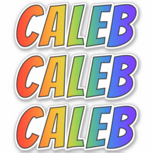 First Name "CALEB" w/ Fun Rainbow Coloring Sticker