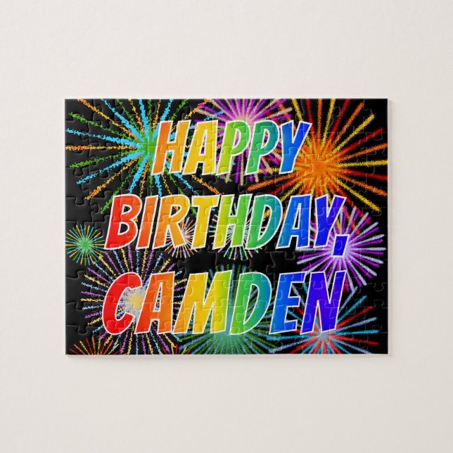 First Name "CAMDEN", Fun "HAPPY BIRTHDAY" Jigsaw Puzzle (Horizontal)