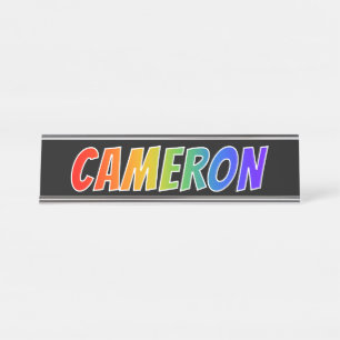 First Name "CAMERON": Fun Rainbow Coloring Desk Name Plate