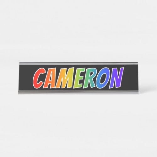 First Name CAMERON Fun Rainbow Coloring Desk Name Plate