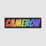 [ Thumbnail: First Name "Cameron": Fun Rainbow Coloring Name Tag ]