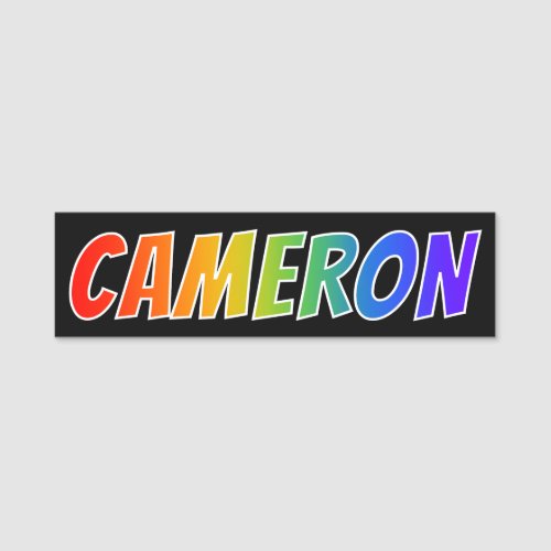 First Name CAMERON Fun Rainbow Coloring Name Tag