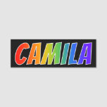 [ Thumbnail: First Name "Camila": Fun Rainbow Coloring Name Tag ]