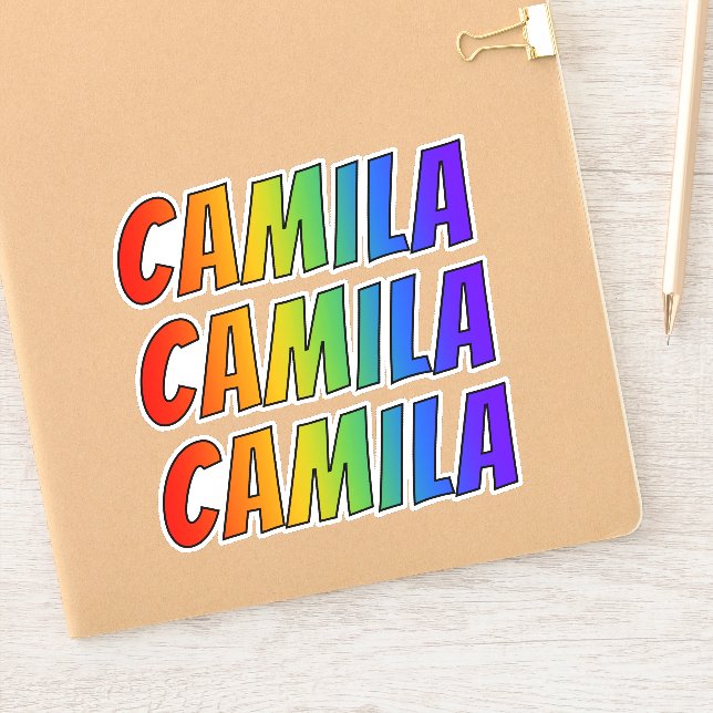 First Name "CAMILA" w/ Fun Rainbow Coloring Sticker (Notebook)