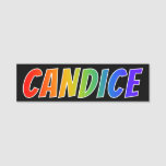 [ Thumbnail: First Name "Candice": Fun Rainbow Coloring Name Tag ]
