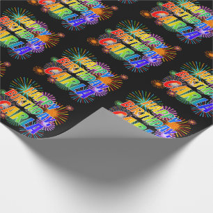 First Name "CARLA", Fun "HAPPY BIRTHDAY" Wrapping Paper