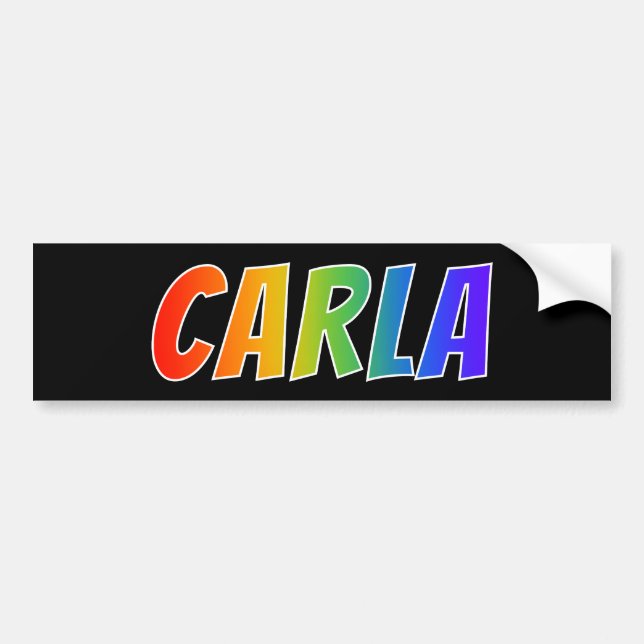 First Name "CARLA": Fun Rainbow Coloring Bumper Sticker (Front)
